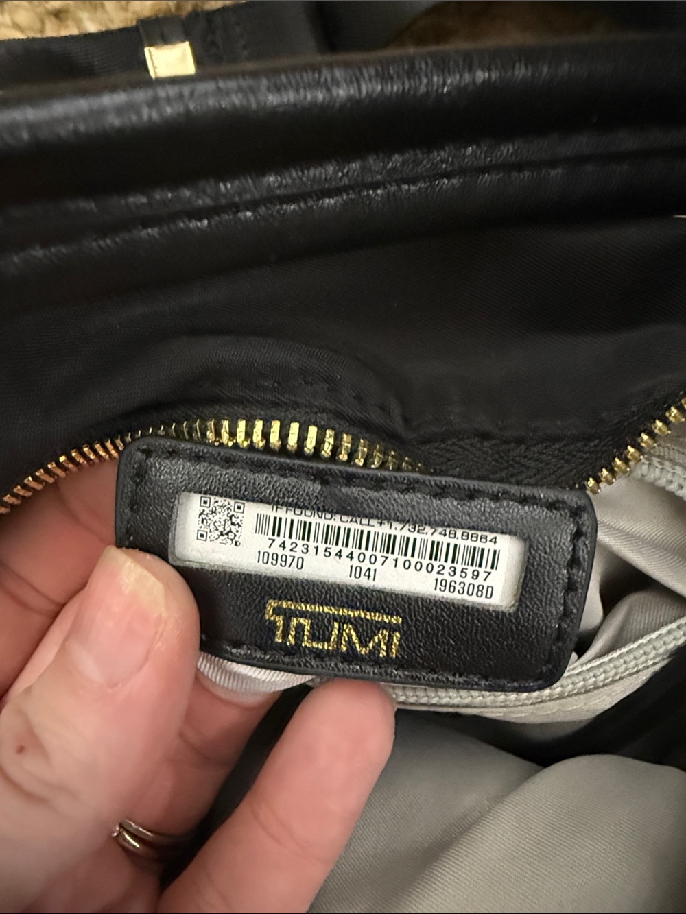 Tumi Black Crossbody Bag with Gold Hardware - Picture 3 of 5